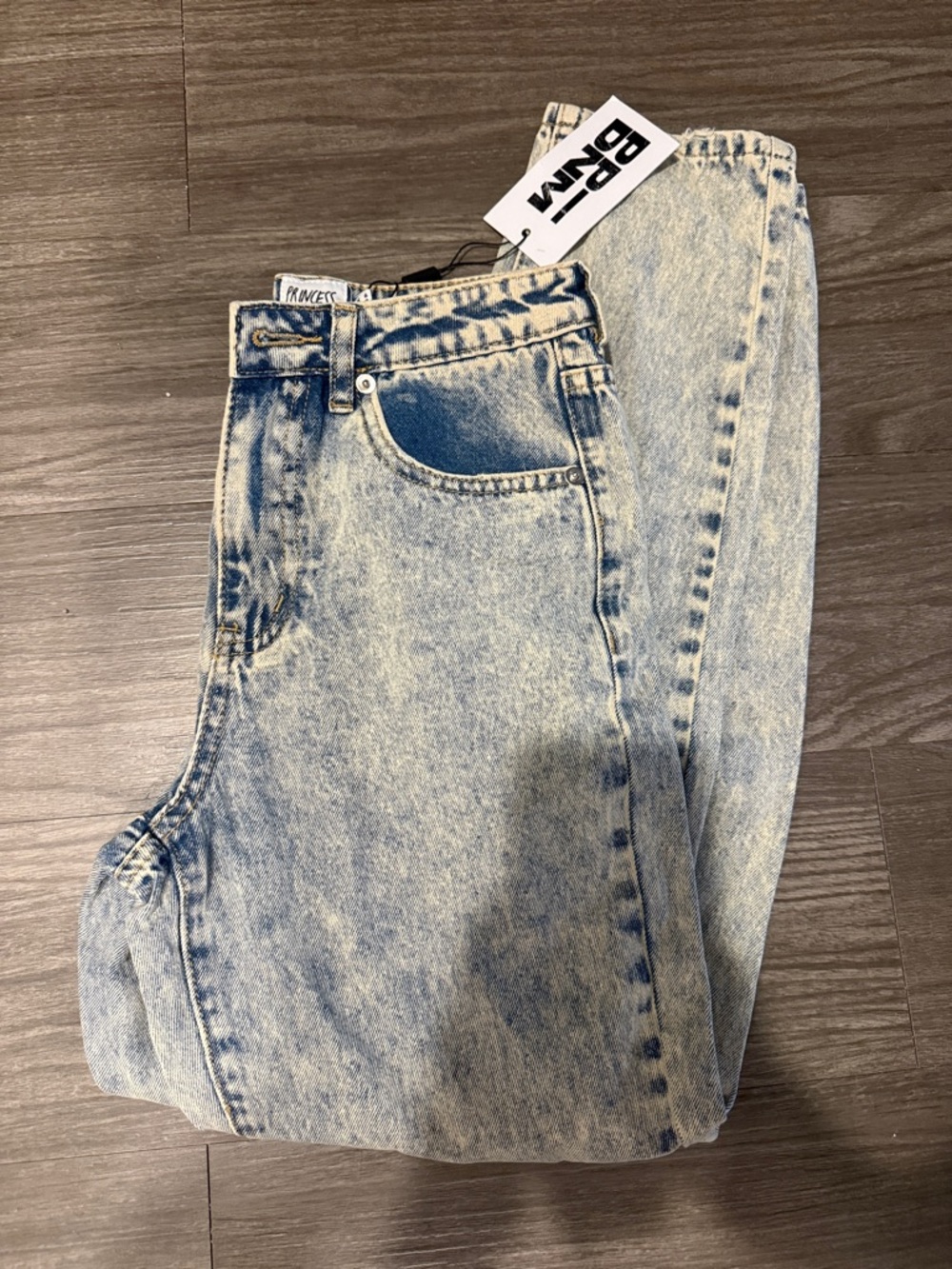 Princess Polly Light Acid-Wash Blue Relaxed Jeans